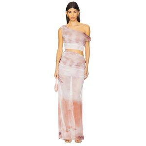 One-Shoulder Pink Ombre Maxi Dress - Women